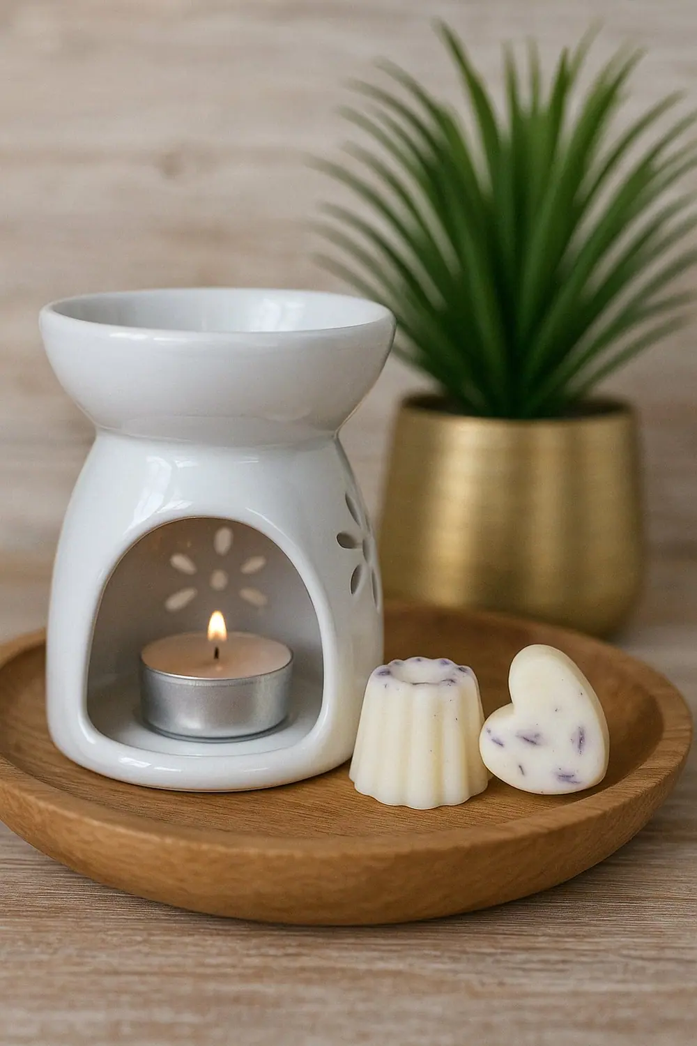 Fondants parfumés en forme de cœur et de cannelé, parsemés de fleurs séchées