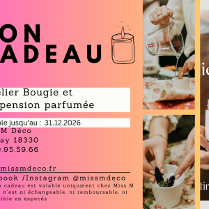 Carte Cadeau – Atelier Bougie & Suspension Parfumée (2h30)